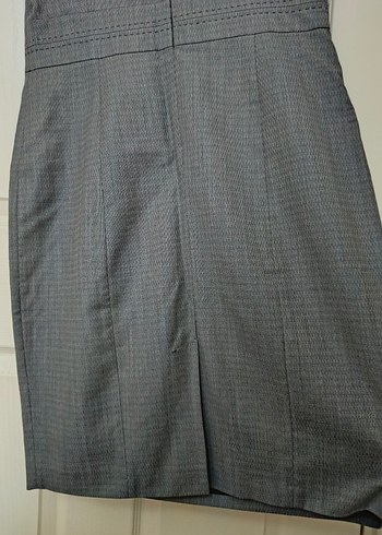 Beymen V Yakalı Gri Keten Midi Elbise - Görsel 8