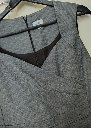 Beymen V Yakalı Gri Keten Midi Elbise - Görsel 2