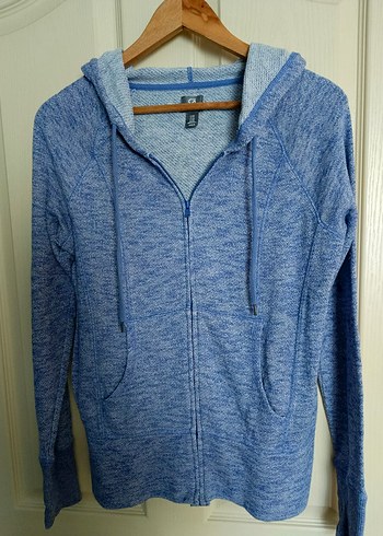 Mor Kapüşonlu Fermuarlı Kadın Sweatshirt - Görsel 3