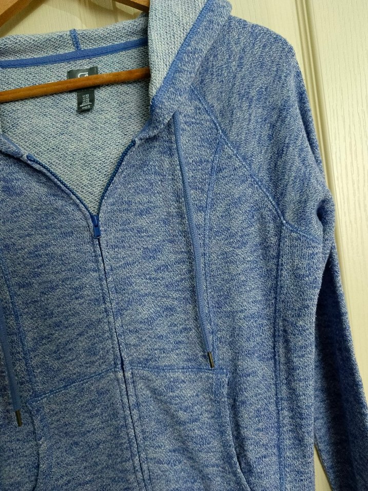 Mor Kapüşonlu Fermuarlı Kadın Sweatshirt - Görsel 2