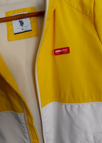 Sarı-Beyaz Fermuarlı Kadın Ceket - Görsel 3