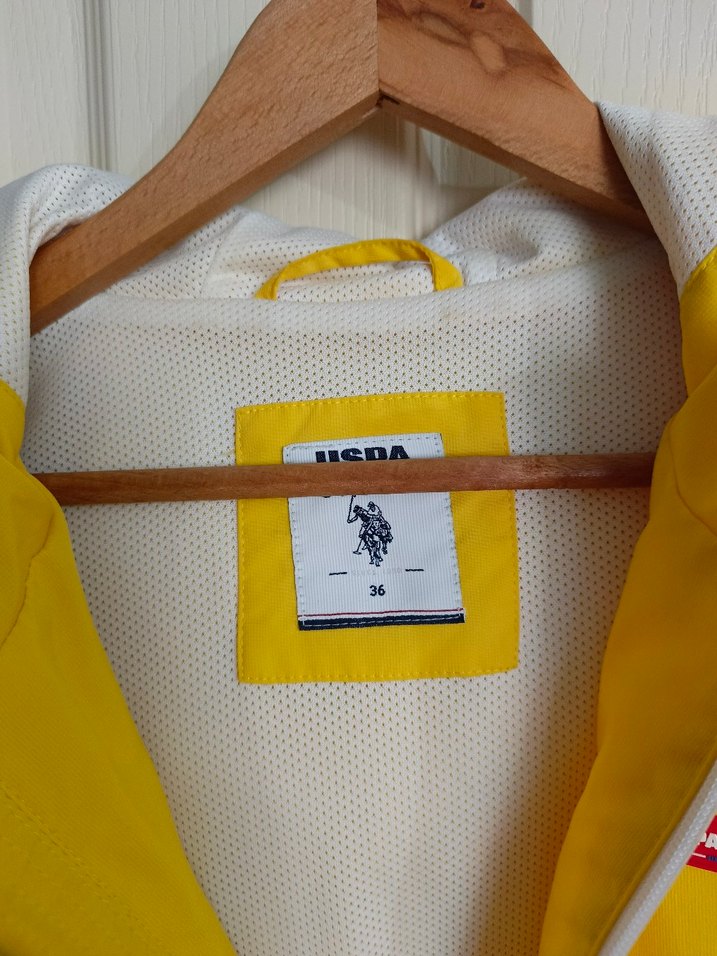 Sarı-Beyaz Fermuarlı Kadın Ceket - Görsel 4