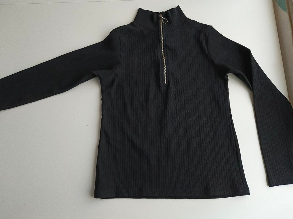 Fermuarlı Siyah Yarım Balıkçı Yaka Triko - Görsel 3