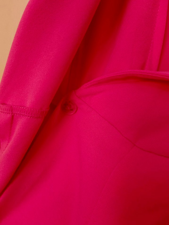 Pembe Drapeli Kolsuz Kadın Elbise - Görsel 4