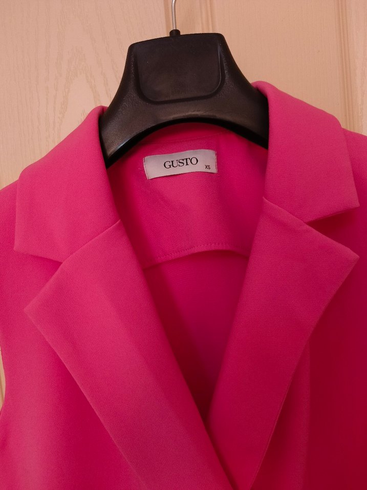 Pembe Drapeli Kolsuz Kadın Elbise - Görsel 3