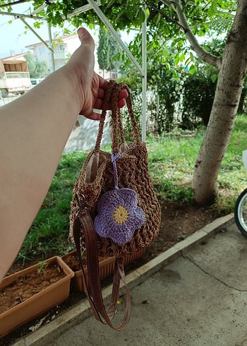 Mor Çiçek Desenli El Örgüsü Kulaklık Kılıfı - Görsel 5