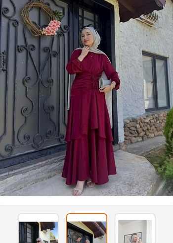 Bordo Uzun Salaş Kadın Elbise