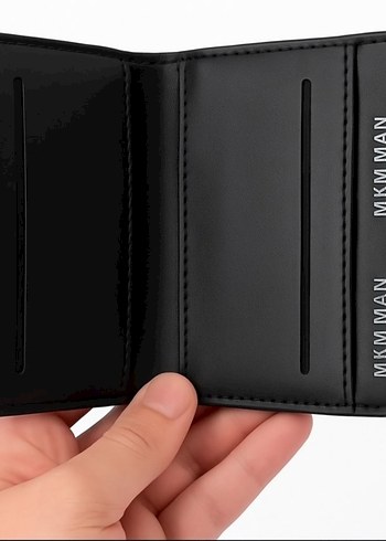 Siyah Baskılı suni deri Erkek Cüzdan - Görsel 3