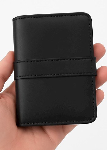 Siyah Baskılı suni deri Erkek Cüzdan - Görsel 2