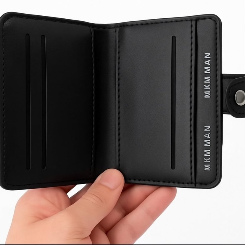 Siyah Baskılı suni deri Erkek Cüzdan - Görsel 3