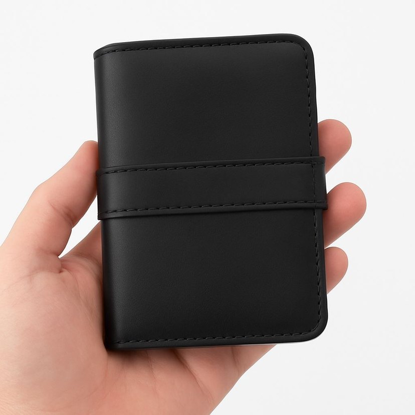 Siyah Baskılı suni deri Erkek Cüzdan - Görsel 2