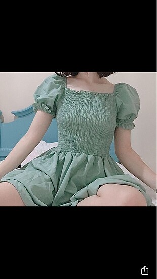 s Beden yeşil Renk Prenses kol elbise
