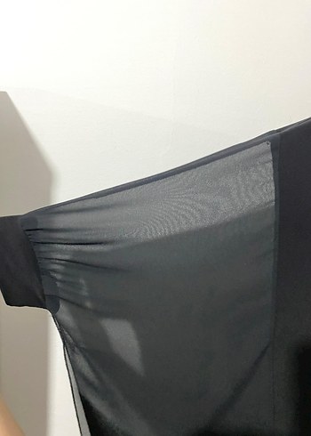 Siyah Üst Şifon Giysi Kolları tül