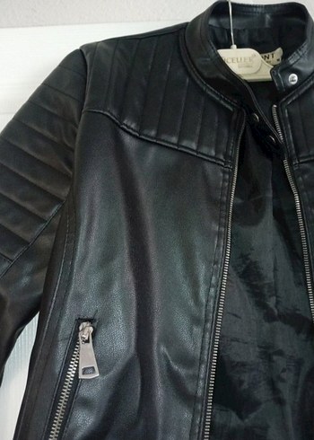 Siyah Kadın Deri Biker Ceket