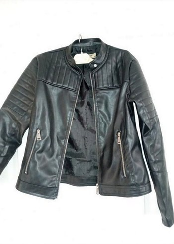 Derimod Siyah Kadın Deri Biker Ceket