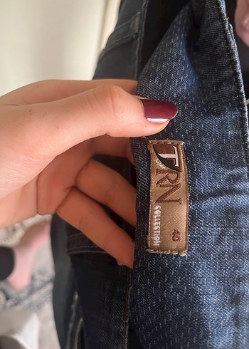 Düğmeli Lacivert Midi Denim Etek - Görsel 3