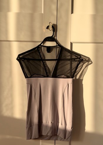 Bej ve Gri Fitted Kadın Bluz - Görsel 2