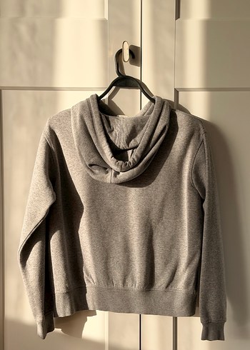 Gri Kapüşonlu Uzun Kollu Kadın Sweatshirt - Görsel 2