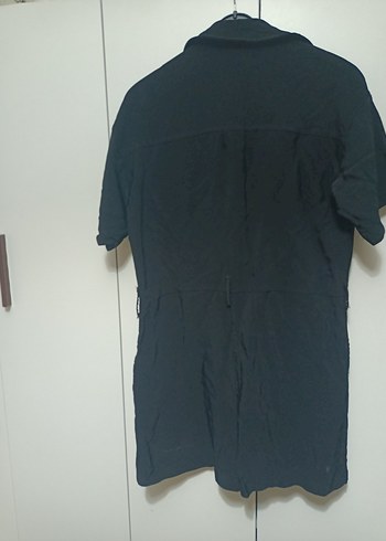 Zara Düğmeli Siyah Kısa Kollu Kadın Tulum - Görsel 4