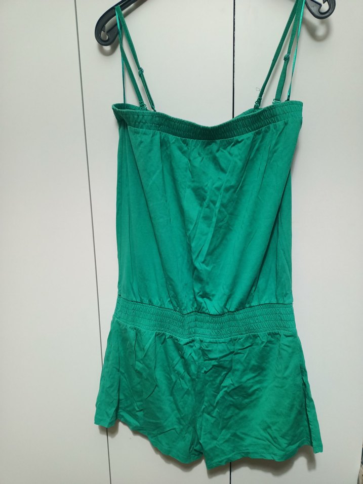 DeFacto Kadın Yeşil Askılı Midi Tulum - Görsel 2