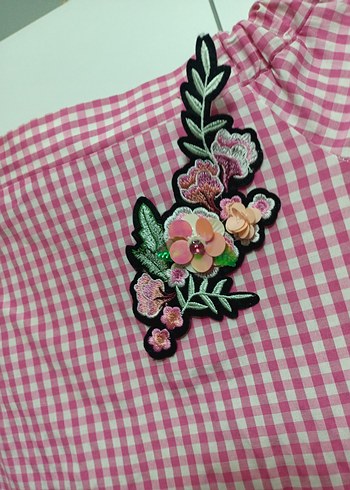 Koton Pembe Nakışlı Elbise - Görsel 3