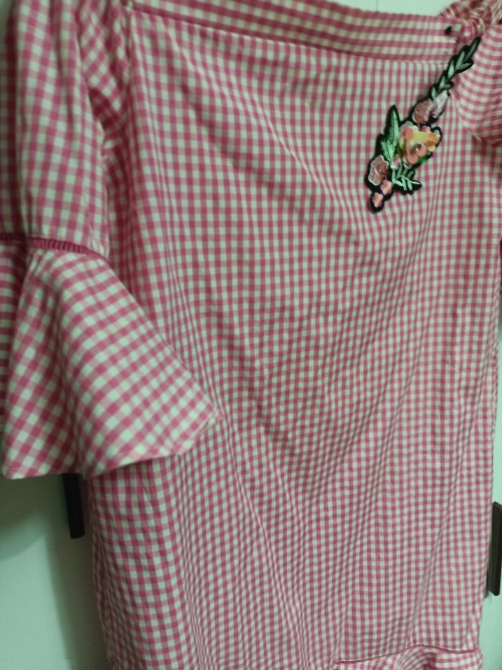 Koton Pembe Nakışlı Elbise - Görsel 4