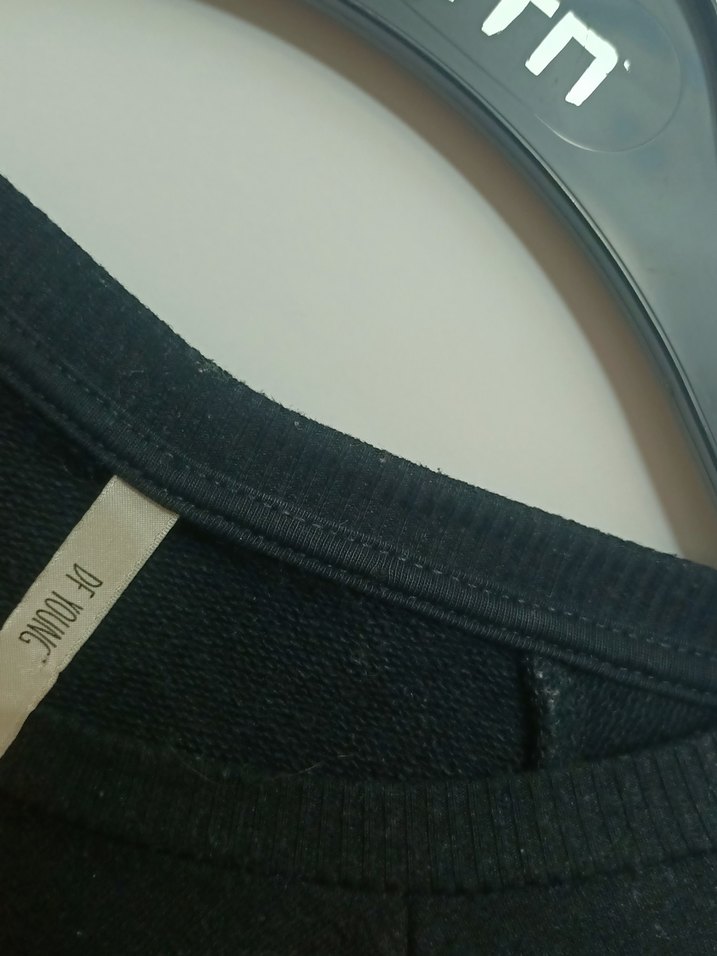 Kadın Siyah Uzun Kollu Desenli Sweatshirt - Görsel 2