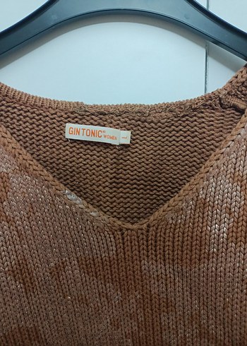 Bohem Tarzı Kahverengi Örgü Kadın Kazak - Görsel 2