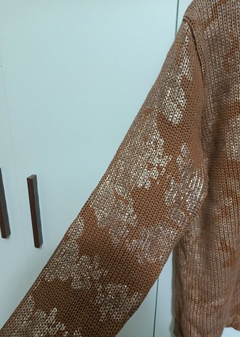 Bohem Tarzı Kahverengi Örgü Kadın Kazak - Görsel 3