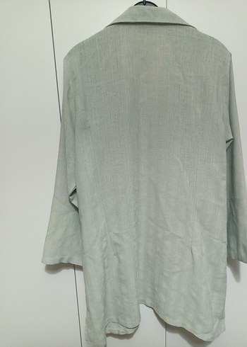 Düğmeli Gri Kadın Gömlek - Görsel 3