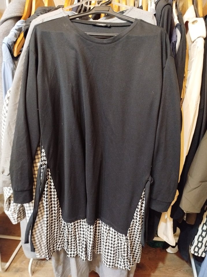 LCW Ekoseli Siyah Hamile Elbisesi - Görsel 4