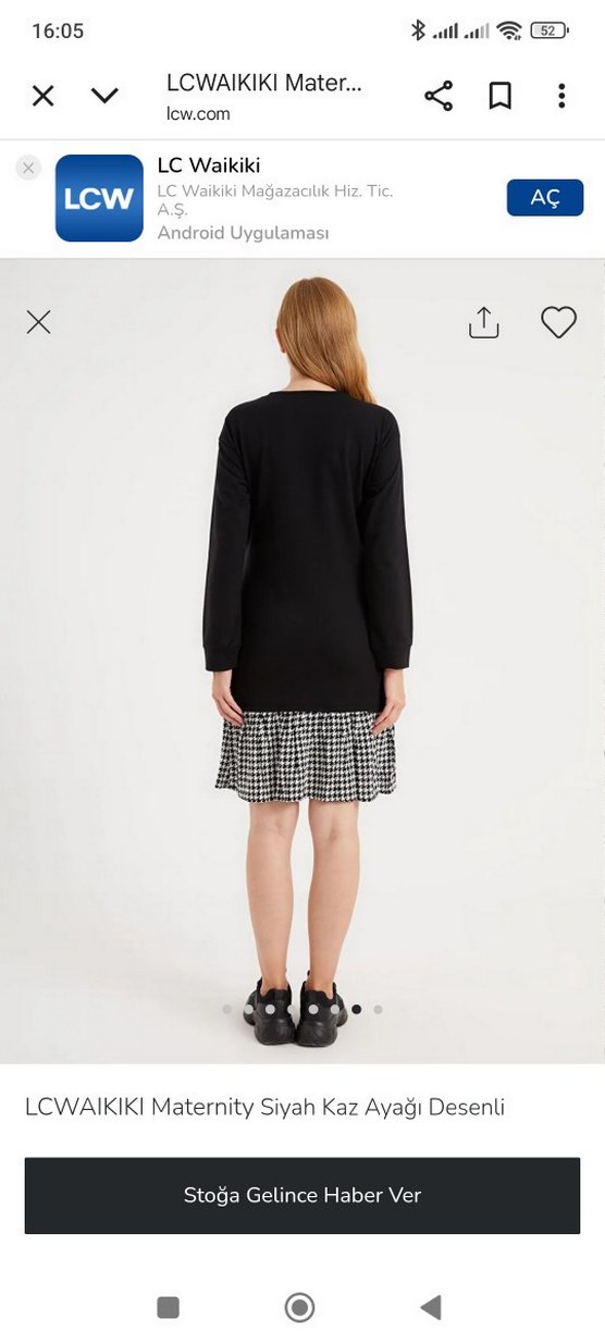 LCW Ekoseli Siyah Hamile Elbisesi - Görsel 3