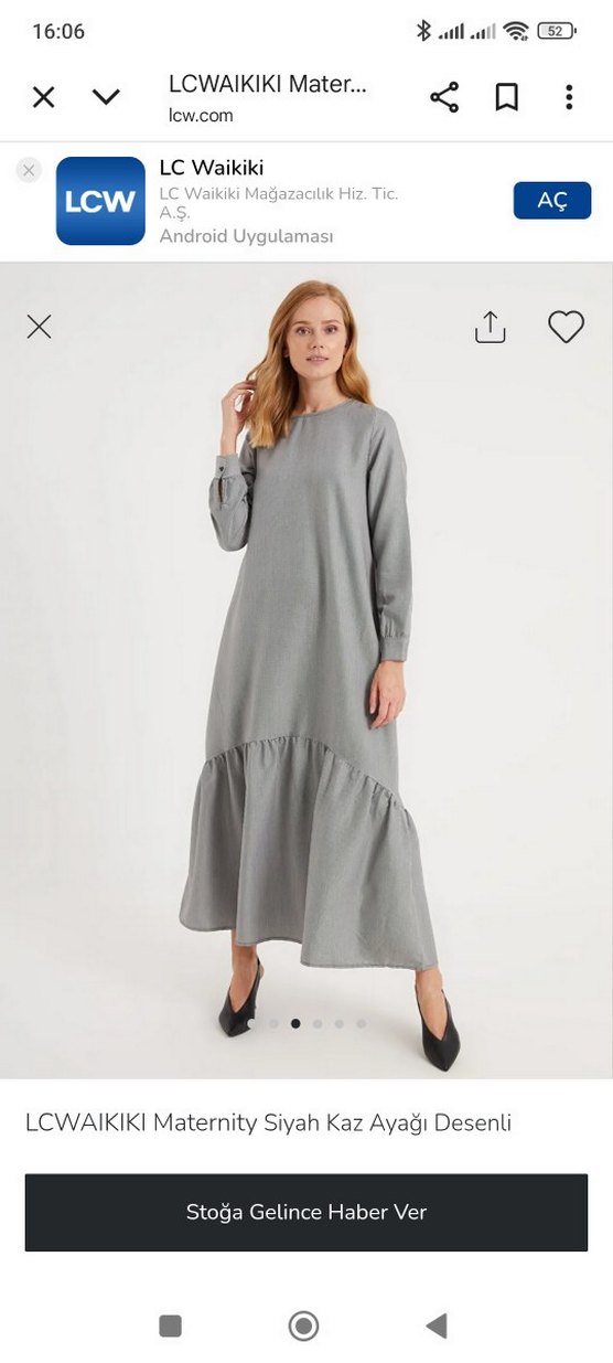 Gri Çizgili Uzun Kollu Hamile Elbisesi - Görsel 2