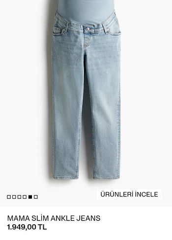 2 adet HM Mavi Hamile Kot Pantolon, skinny Kesim - Görsel 3