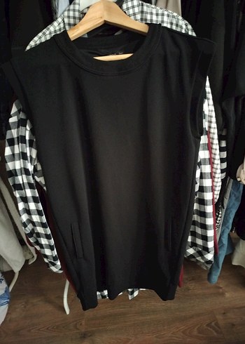 Mango Siyah kolsuz astarlı elbise/tunik - Görsel 3