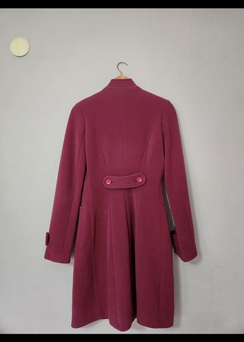 Düğmeli Bordo Kaban - Görsel 2