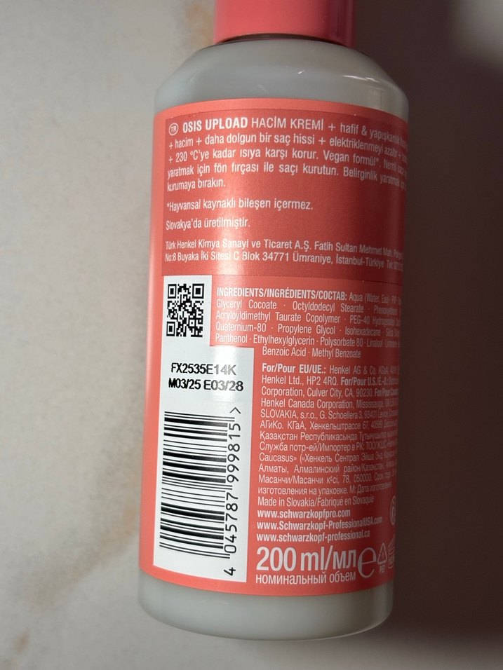 Schwarzkopf OSiS+ Upload Saç Kremi 200 ml - Görsel 3