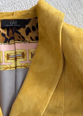 Hardal Sarısı Natürel Süet Blazer - Görsel 3