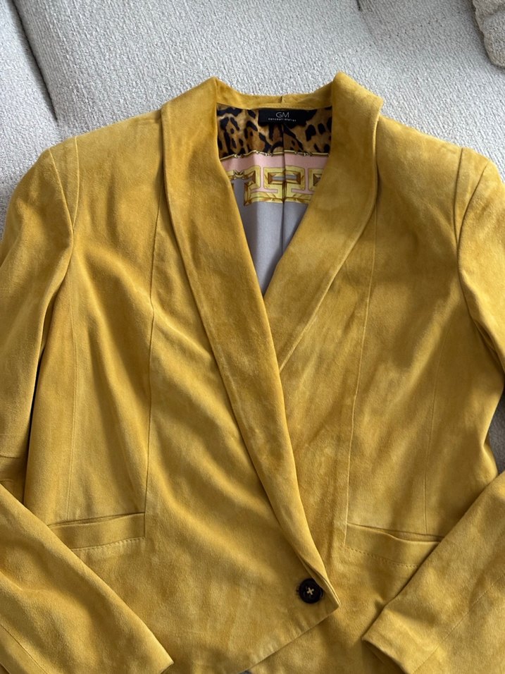 Hardal Sarısı Natürel Süet Blazer - Görsel 2