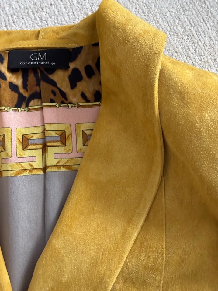 Hardal Sarısı Natürel Süet Blazer - Görsel 3