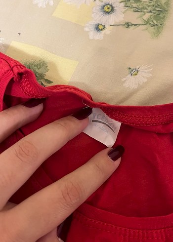 Kırmızı Kısa Kollu Hamile Tişörtü - Görsel 2