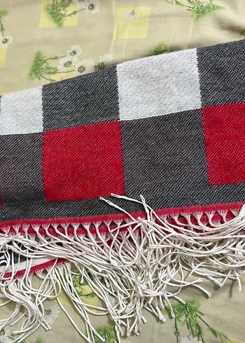 Gri Çok Renkli Kareli atkı - Görsel 2