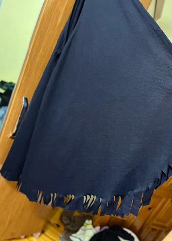 Lacivert Kadın Drapeli Şal - Görsel 3