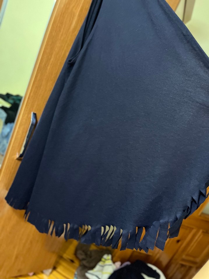 Lacivert Kadın Drapeli Şal - Görsel 3