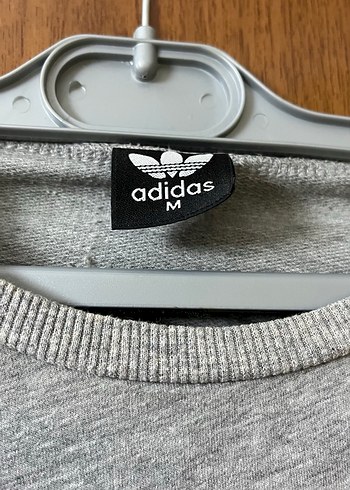 Gri Adidas Pamuklu Sweatshirt - Görsel 2