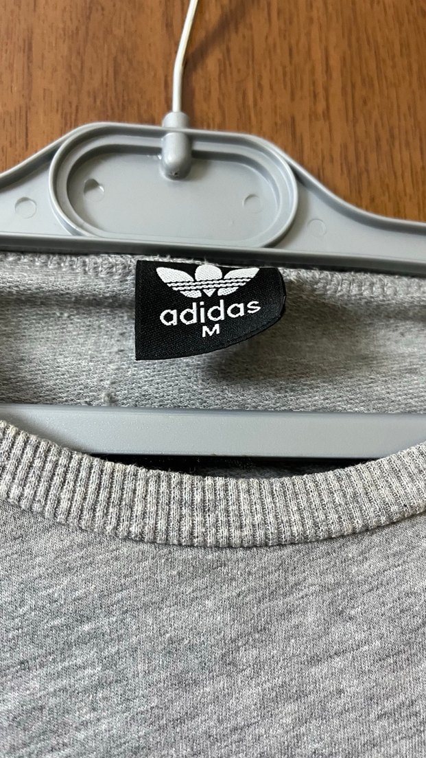 Gri Adidas Pamuklu Sweatshirt - Görsel 2