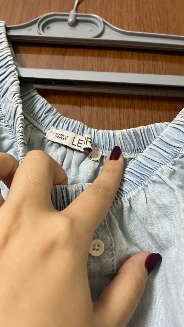 Düğmeli, Kısa Kollu Beyaz çocuk Bluzu - Görsel 3