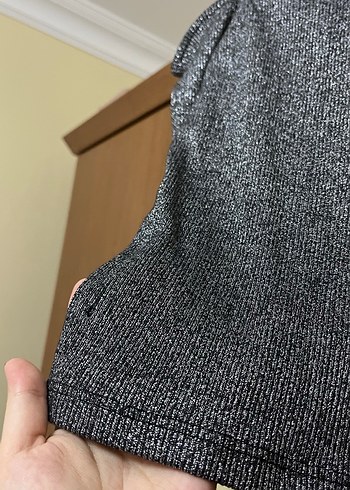 Kadın simli Yarım Omuz Bluz - Görsel 2