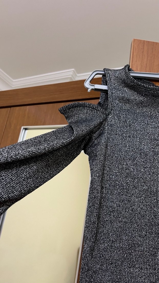 Kadın simli Yarım Omuz Bluz - Görsel 3