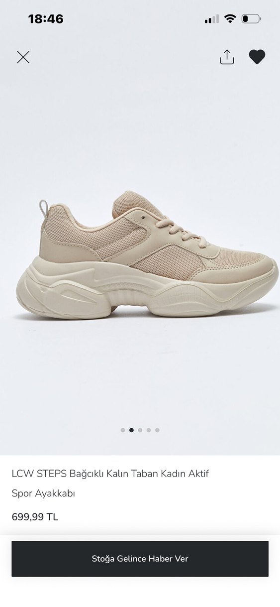 LCW STEPS Bej Kalın Tabanlı Kadın Spor Ayakkabı - Görsel 2